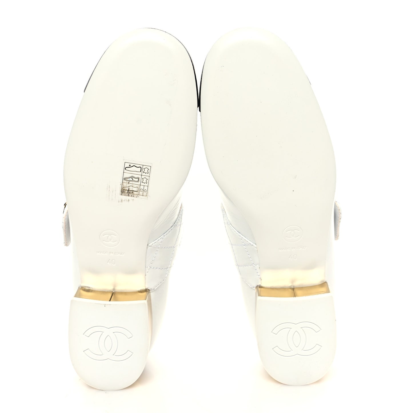 Patent Goatskin Cap Toe Mary Janes 40 White Black