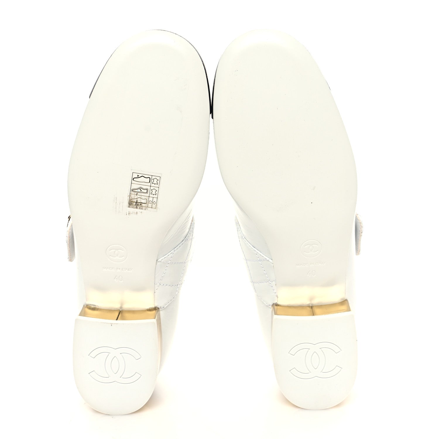 Chanel Patent Goatskin Cap Toe Mary Janes 40 White Black 6 of 11