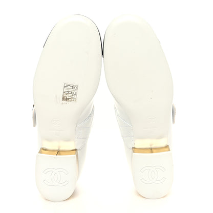 Chanel Patent Goatskin Cap Toe Mary Janes 40 White Black 6 of 11