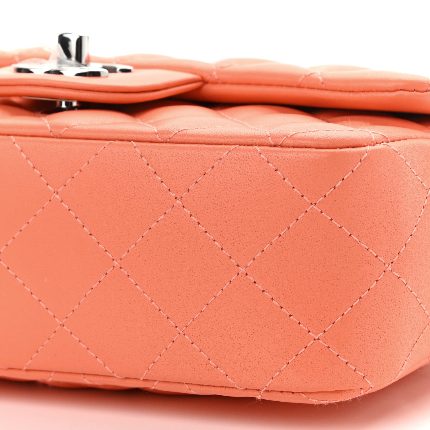 Chanel Lambskin Quilted Mini Rectangular Flap Light Orange 9 of 10
