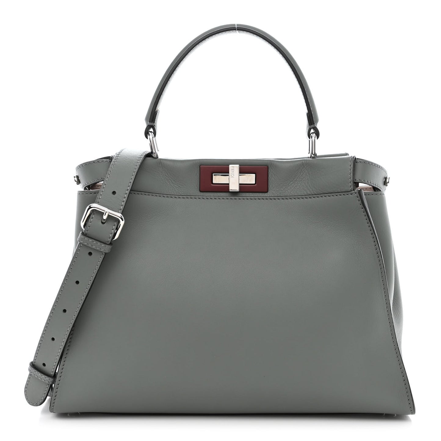 Vitello Seta Shiny Nappa Medium Peekaboo Iconic Satchel Alga Rosa Doll