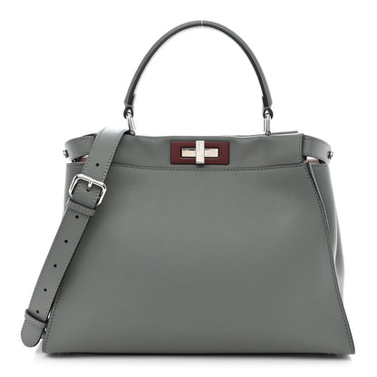 Fendi Vitello Seta Shiny Nappa Medium Peekaboo Iconic Satchel Alga Rosa Doll 1 of 14