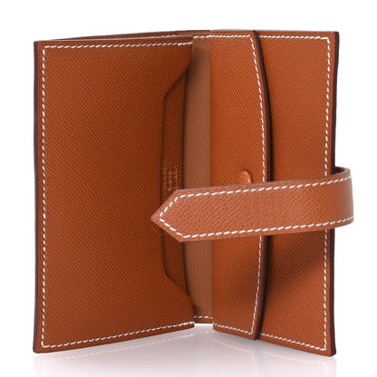 Hermes Madame Calfskin Mini Bearn Wallet Gold 5 of 8