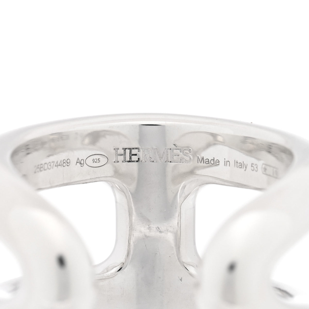 Hermes Sterling Silver PM Osmose Ring 53 6.5 4 of 5