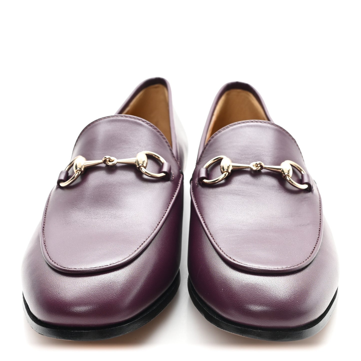 Real Betis Glamour Calfskin Womens Jordaan Horsebit Loafers 37 Shiny Vineyard