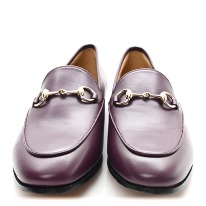 Gucci Real Betis Glamour Calfskin Womens Jordaan Horsebit Loafers 37 Shiny Vineyard 3 of 10