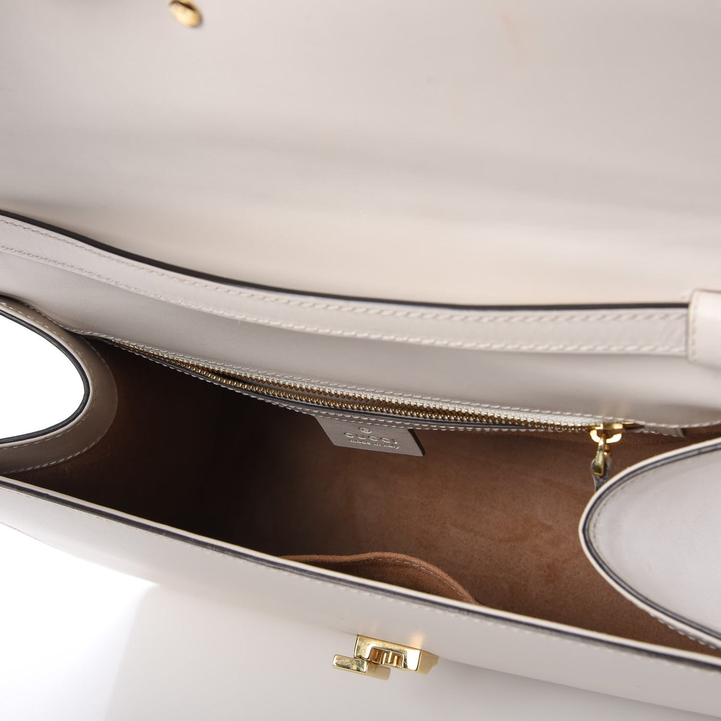 Calfskin Web Medium Sylvie Top Handle Bag White