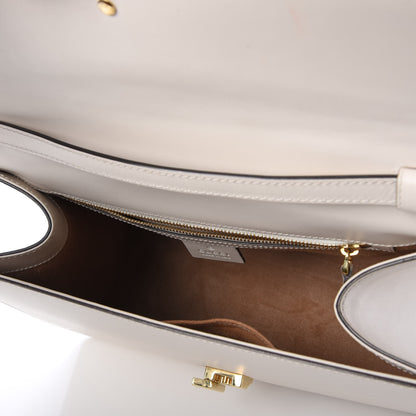 Gucci Calfskin Web Medium Sylvie Top Handle Bag White 5 of 9