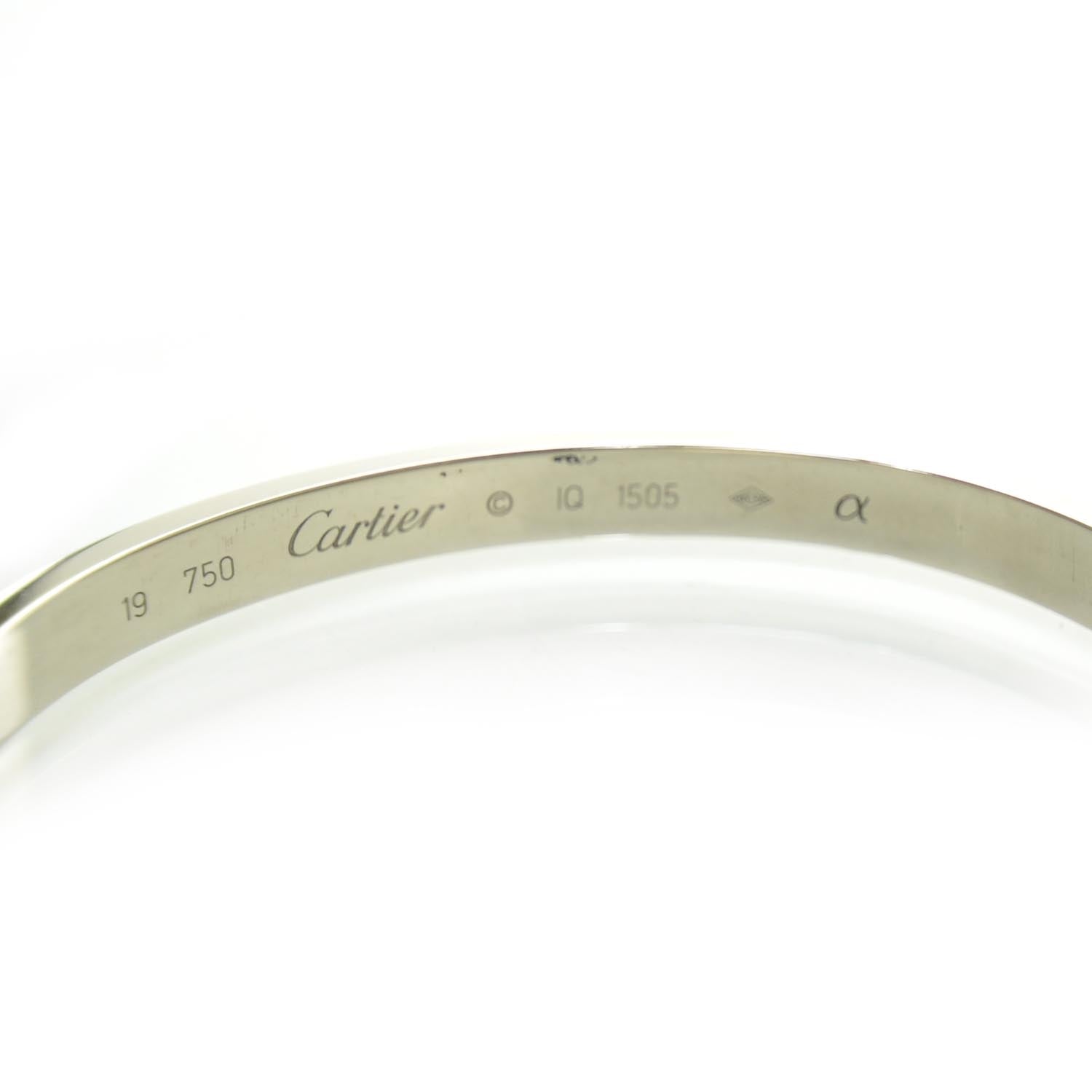 Cartier 18K White Gold LOVE Bracelet 19 4 of 4