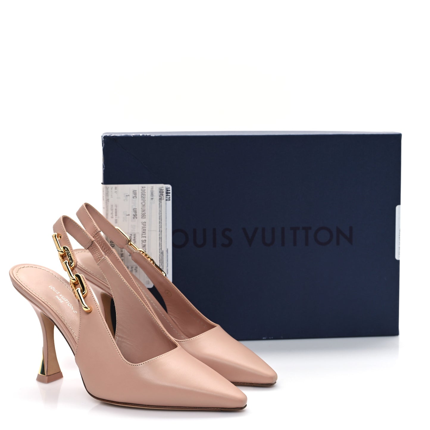 Calfskin Sparkle Slingback Pumps 36 Nude