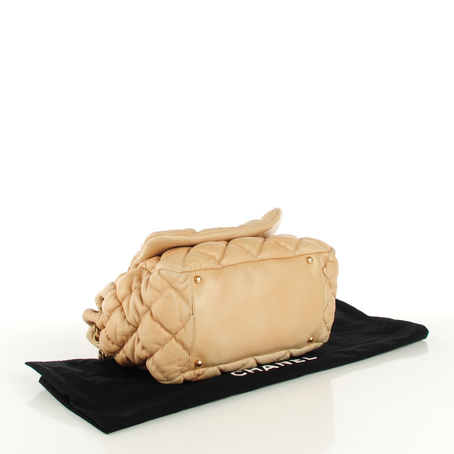 Chanel Calfskin Bubble Quilt Accordion Flap Beige 4 of 9
