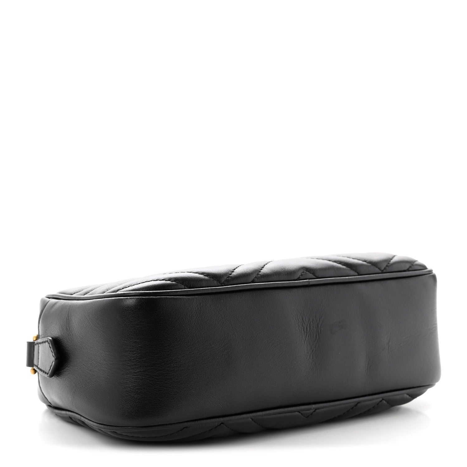 Gucci Calfskin Matelasse Small GG Marmont Chain Shoulder Bag Black Black 3 of 9
