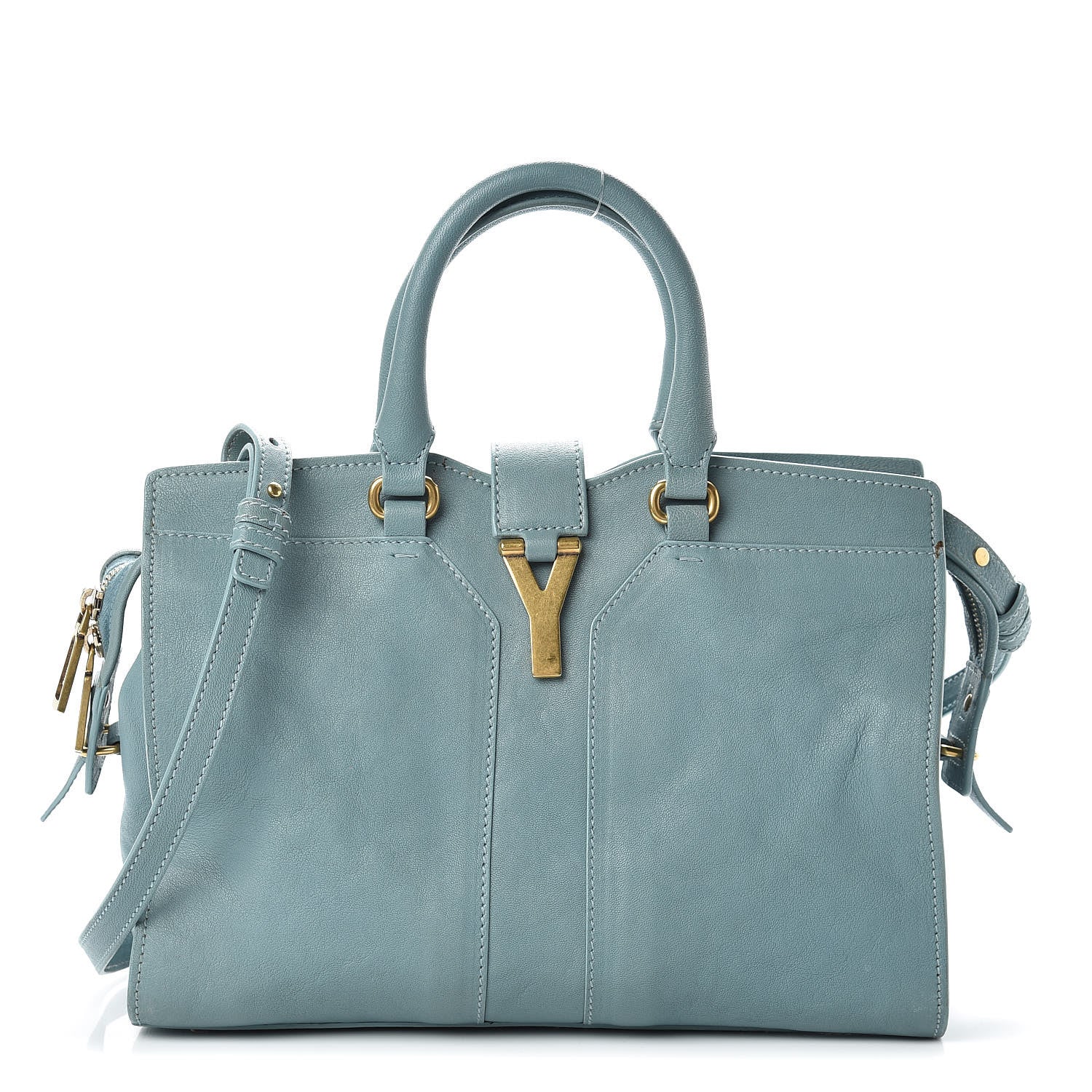 Saint Laurent Sheepskin Small Cabas ChYc Blue Glacier 1 of 22