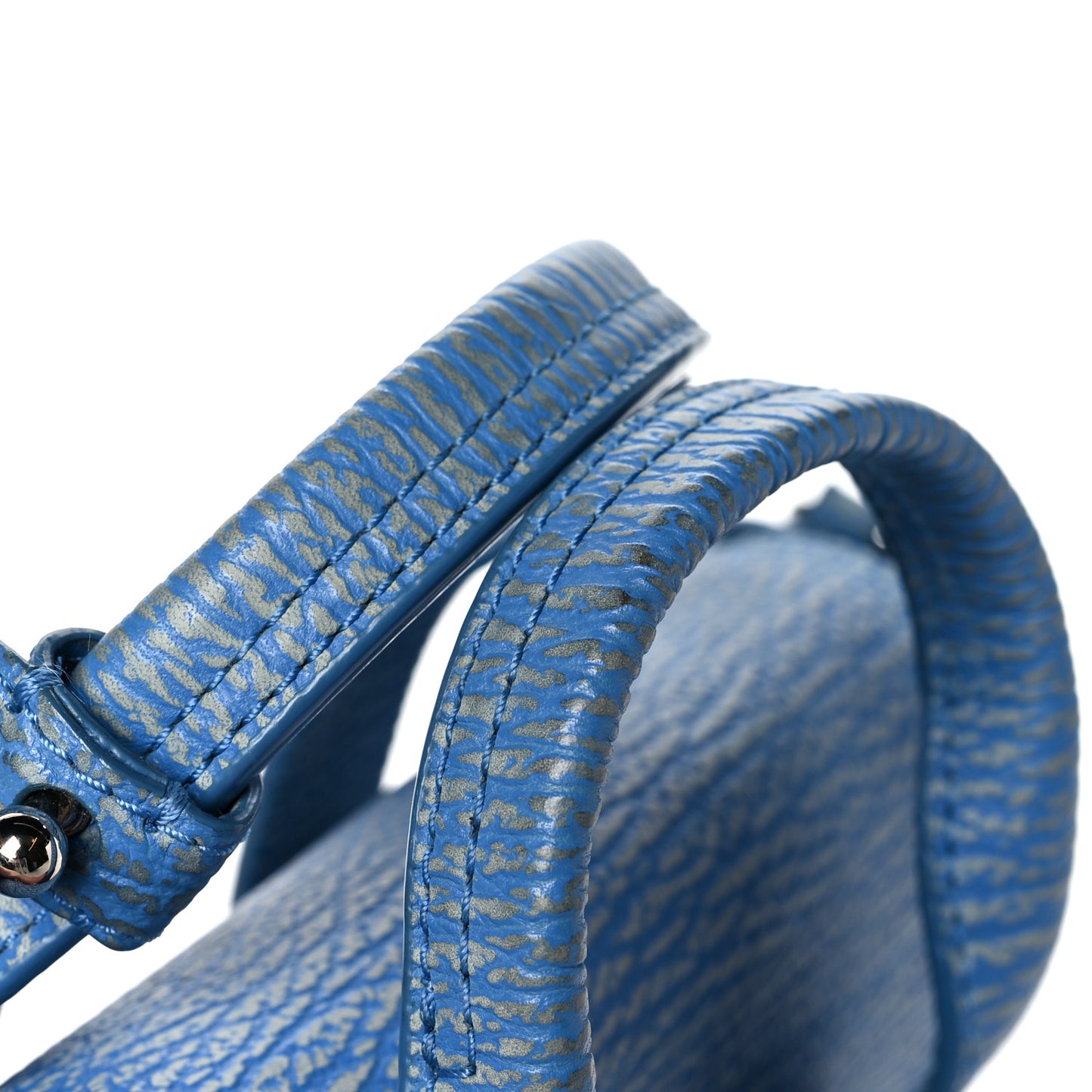 Textured Calfskin Mini Pashli Satchel Blue Ivory