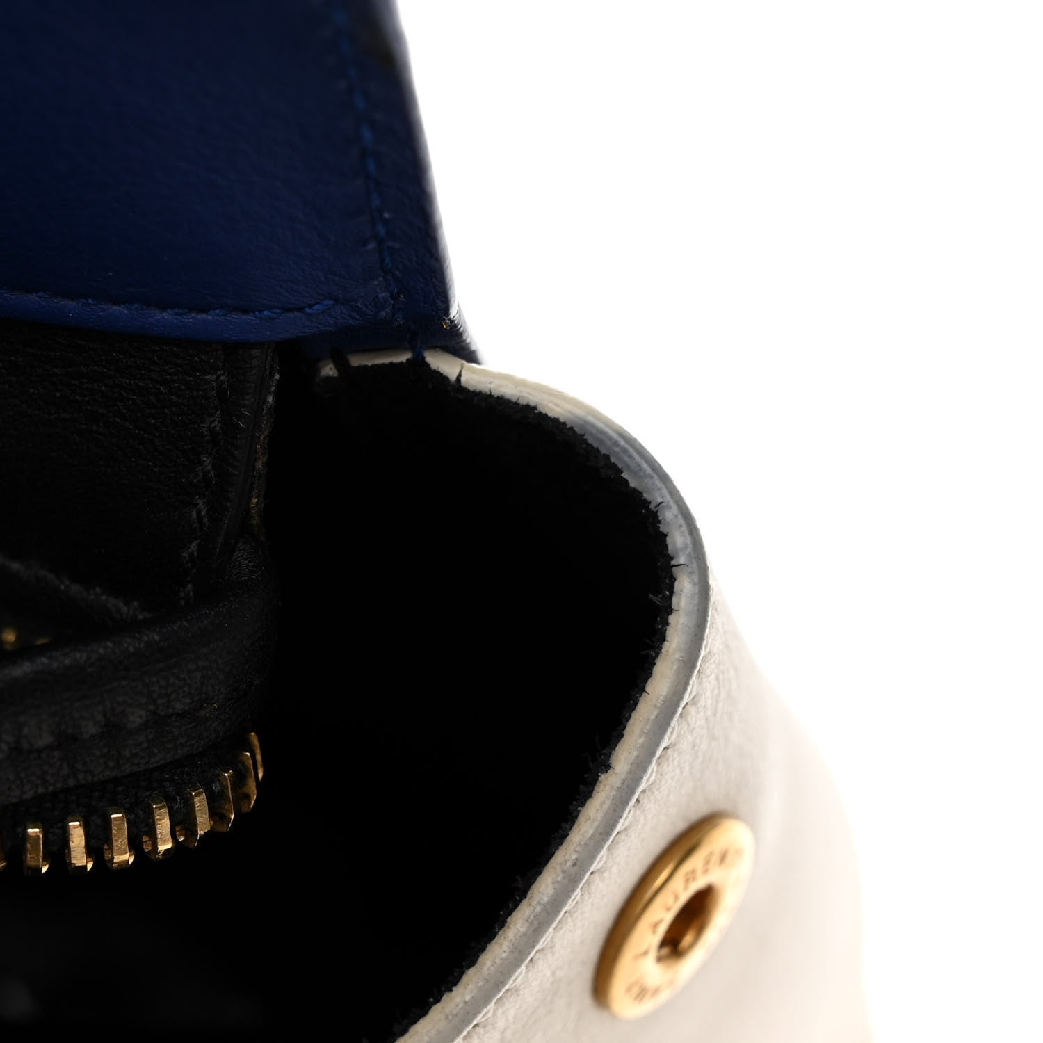 Saint Laurent Calfskin Small Cabas Rive Gauche Blue White Pink 12 of 13
