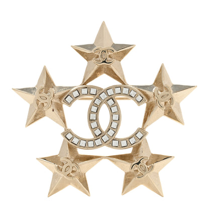 Chanel Baguette Crystal CC Star Brooch Gold 1 of 4
