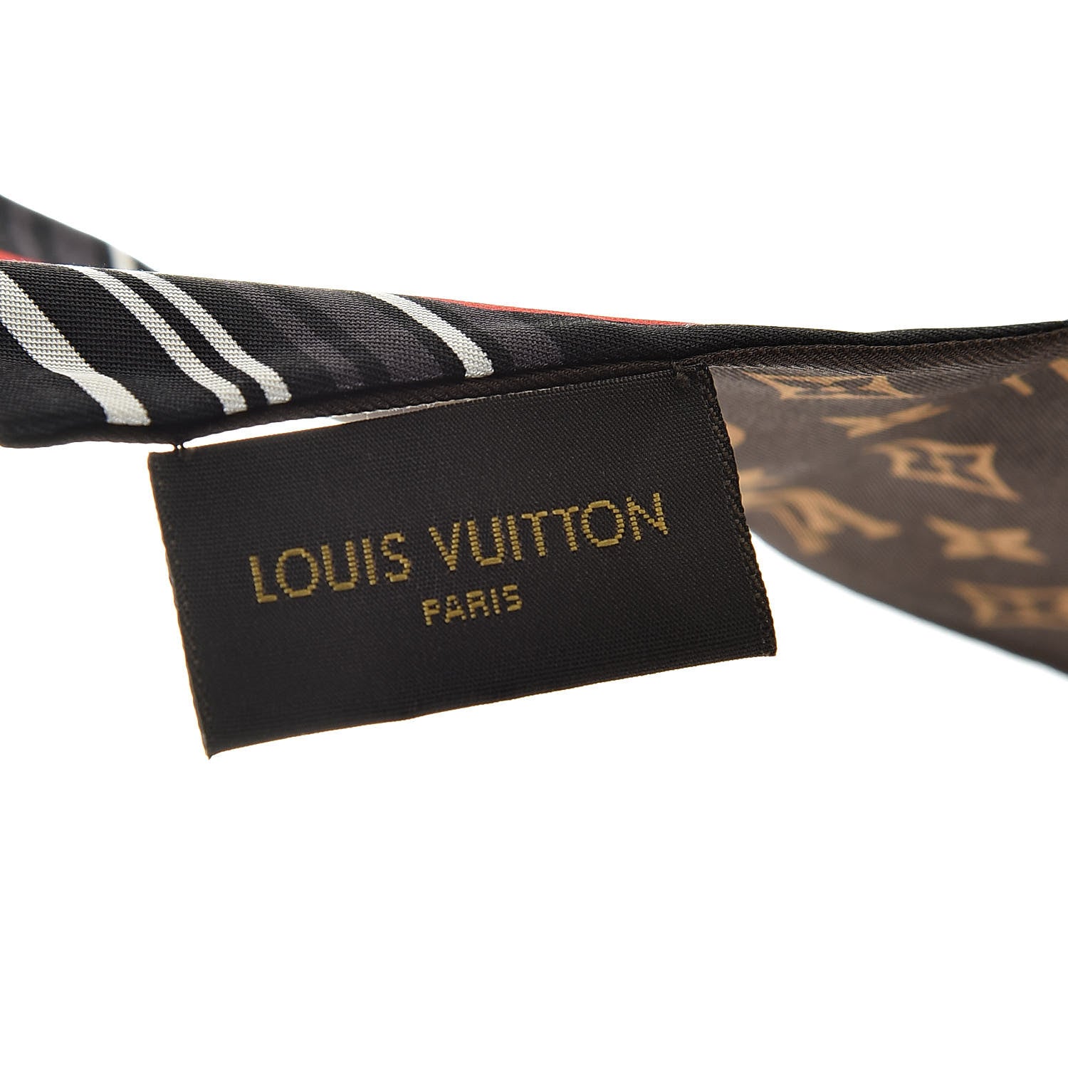 Louis Vuitton Silk Monogram World Tour Stickers Bandeau Black 4 of 5