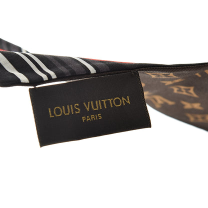 Louis Vuitton Silk Monogram World Tour Stickers Bandeau Black 4 of 5