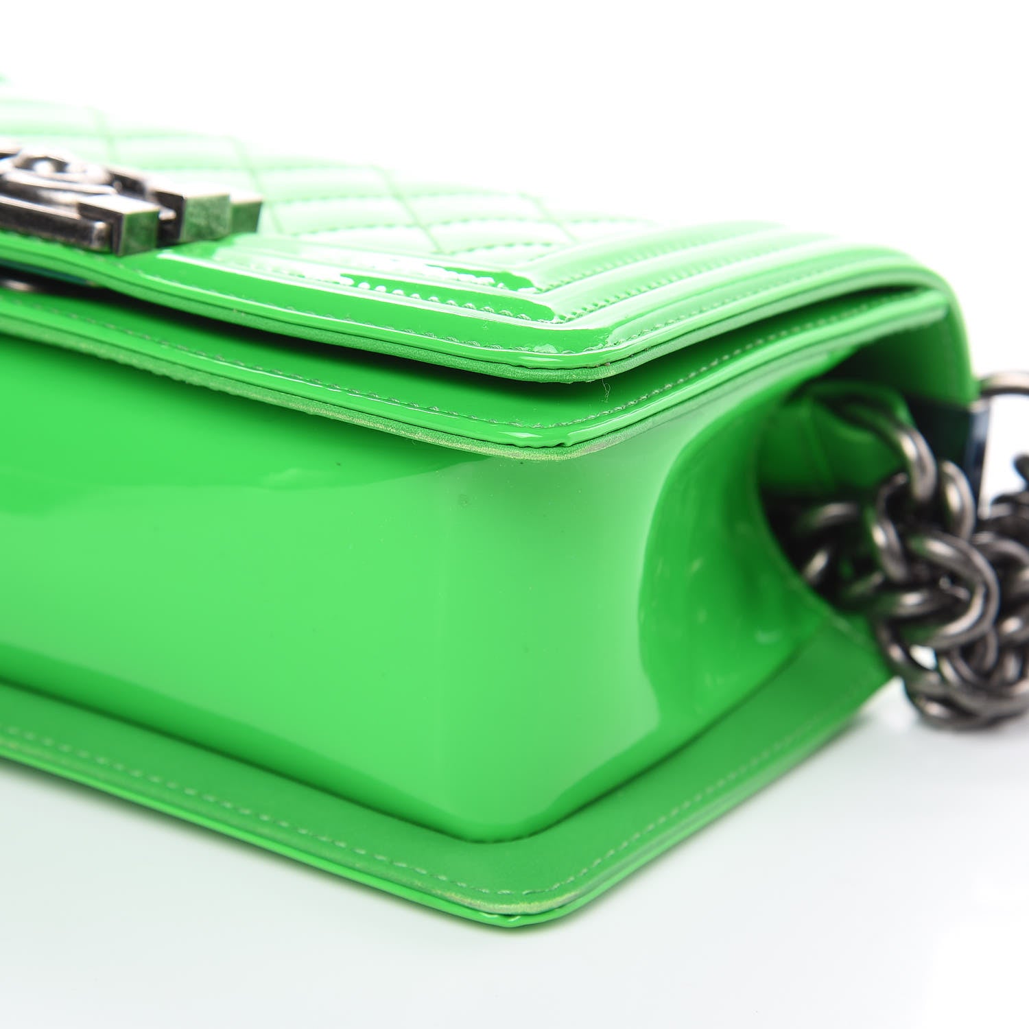 Chanel Patent Quilted Small Boy Flap Green 10 of 11