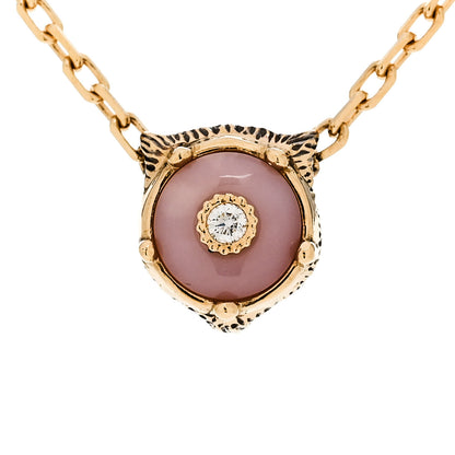 Gucci 18K Yellow Gold Diamond Pink Opal Le Marche des Merveilles Feline Bracelet 4 of 6