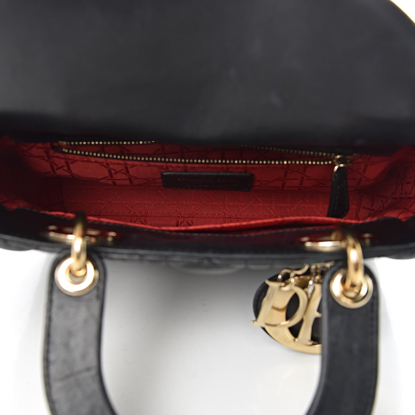 Lambskin Cannage Small Lucky Badges My Lady Dior Black