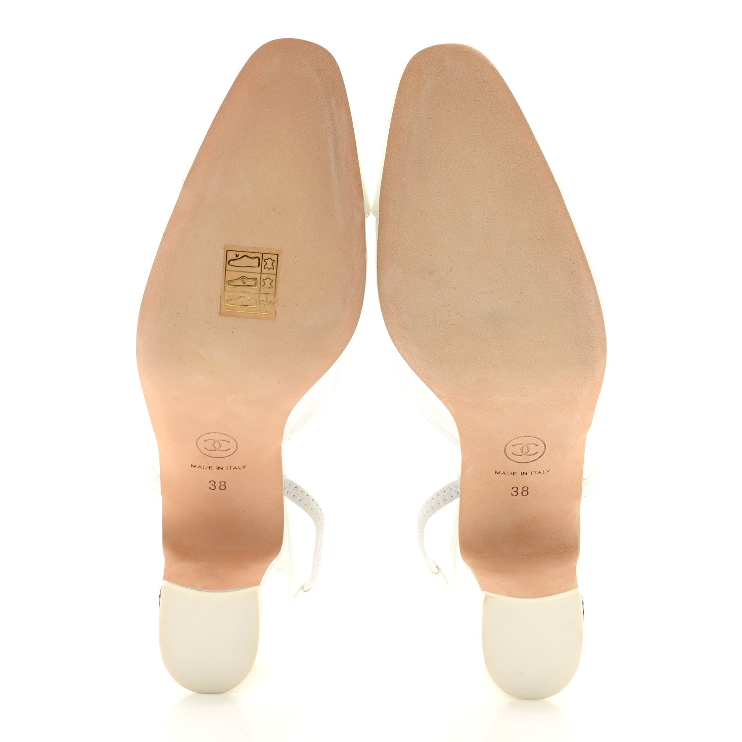 Chanel Patent Calfskin Cap Toe CC Slingback Pumps 38 White 5 of 8