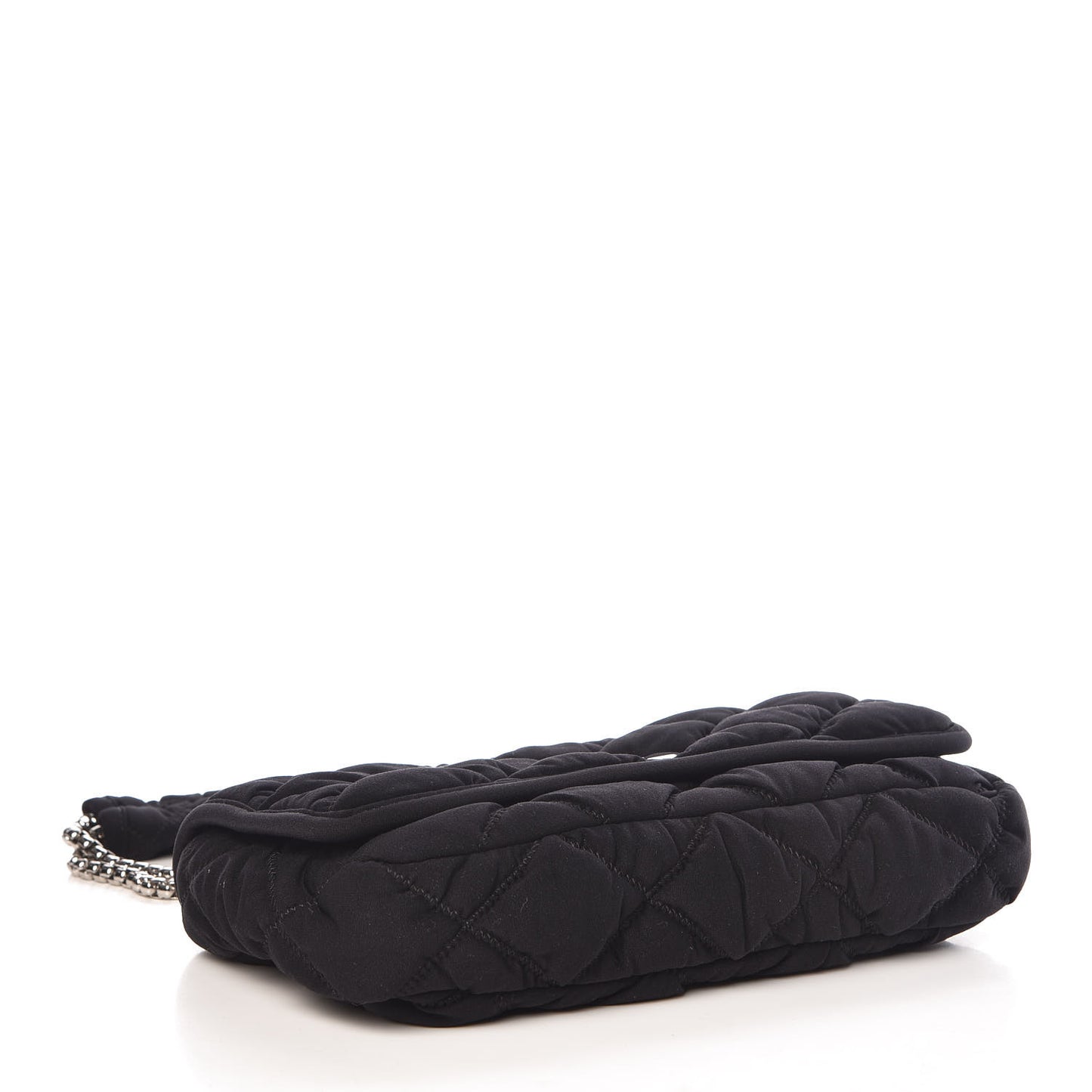 Nylon Small Bubble Quilt Flap Black