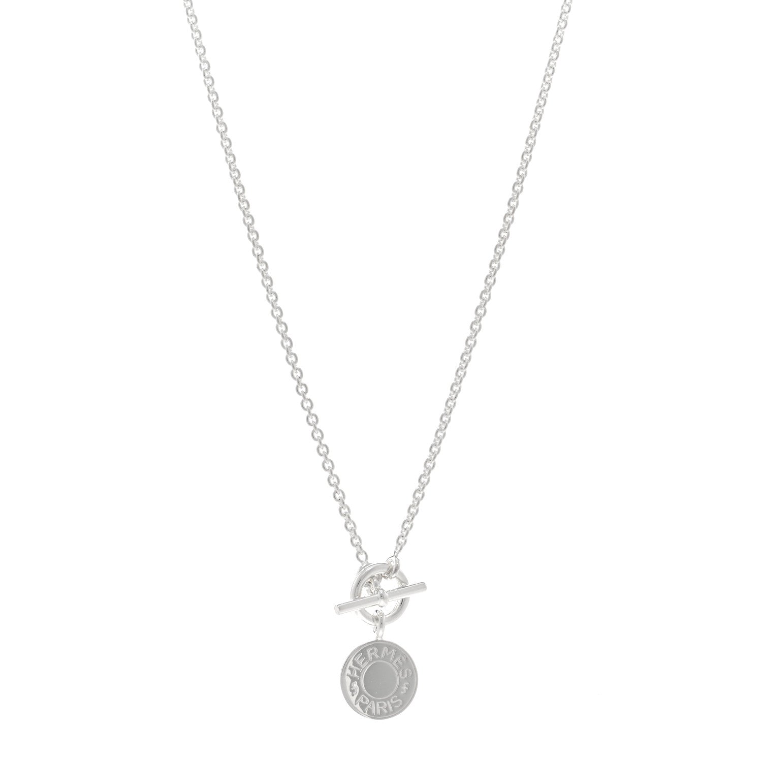 Hermes Sterling Silver Amulettes H Confettis Pendant Necklace 1 of 5