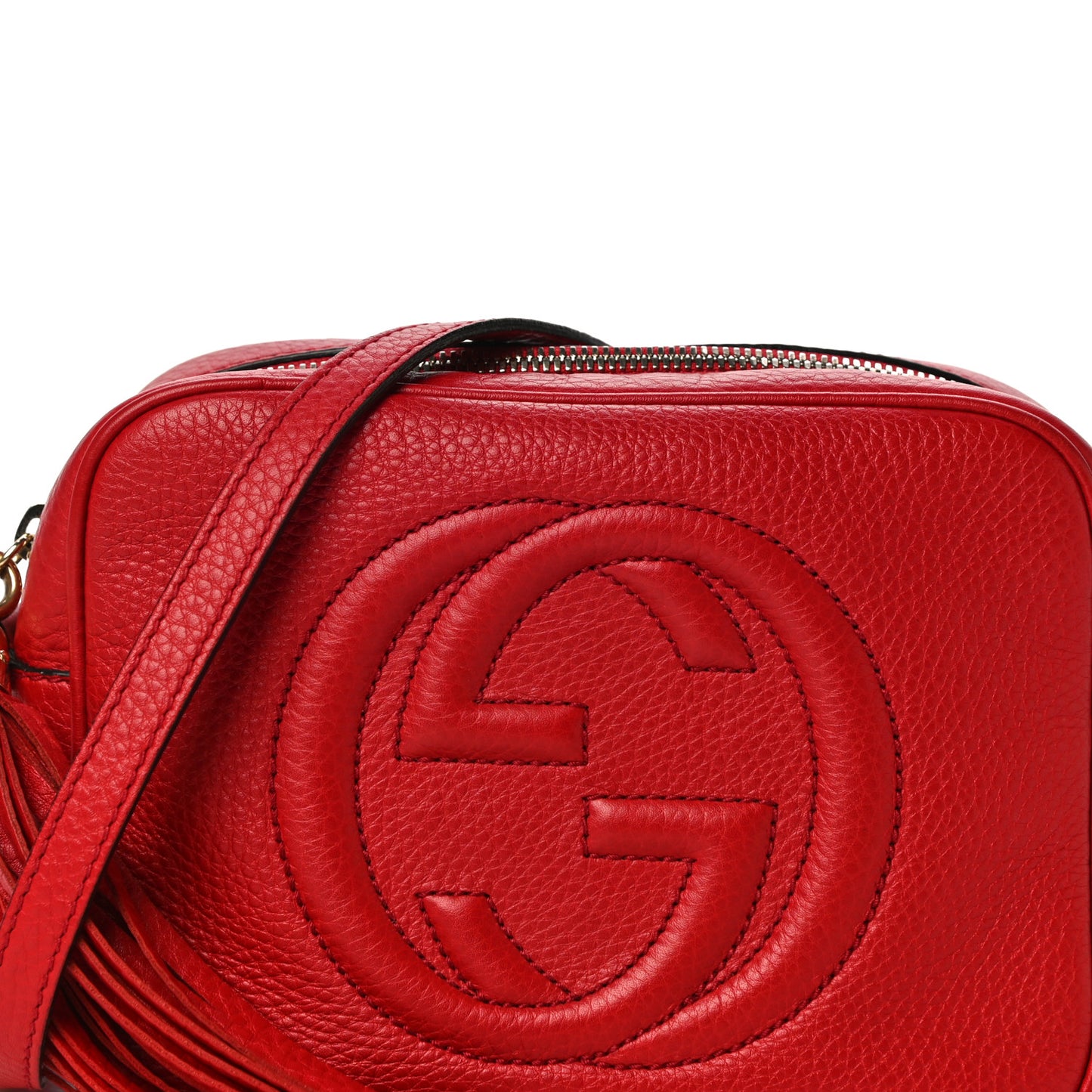 Pebbled Calfskin Small Soho Disco Bag Tabasco Red