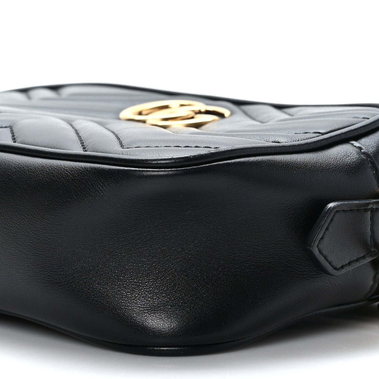 Calfskin Matelasse Mini GG Marmont Chain Shoulder Bag Black