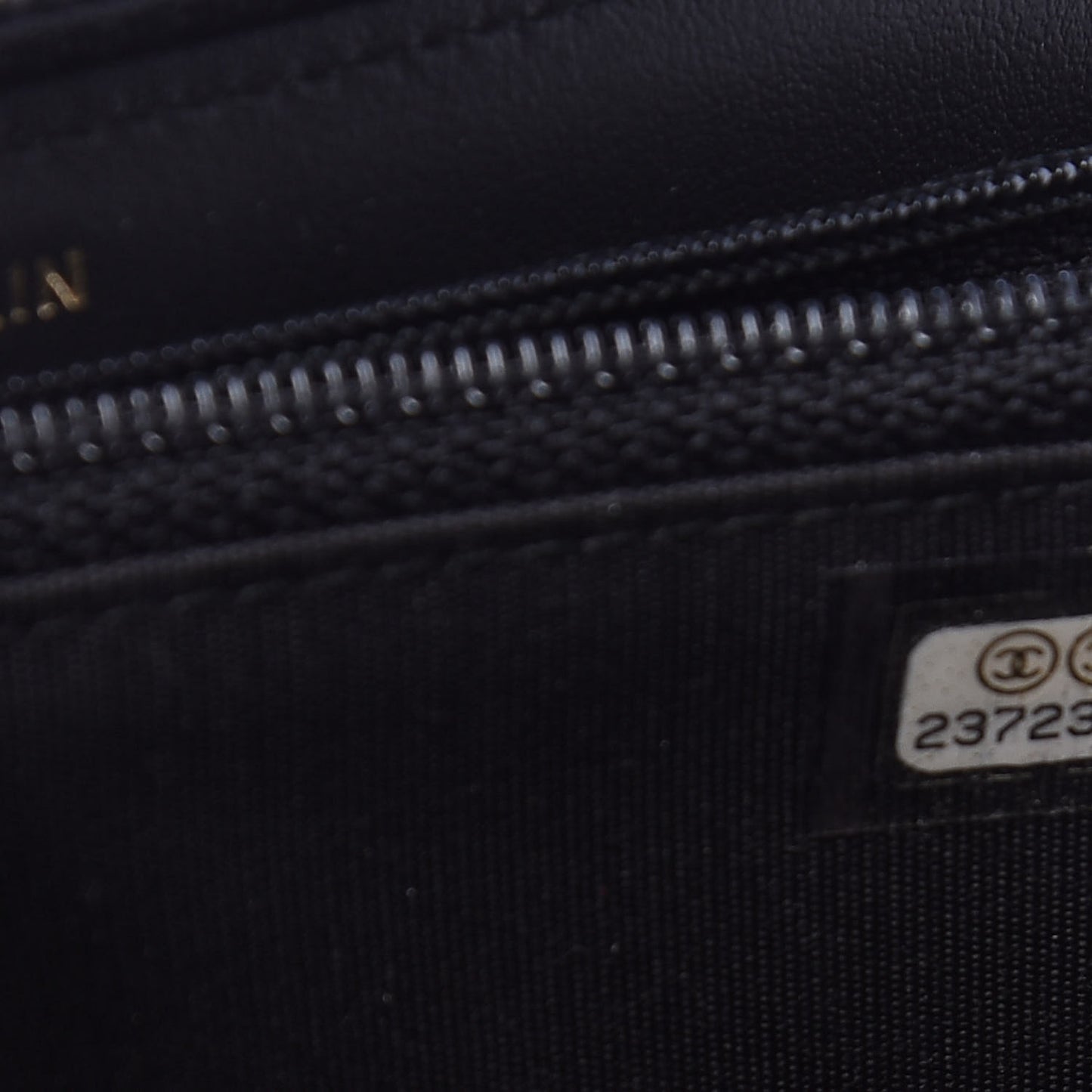 Caviar Quilted Small Boy Zip Around Wallet Black