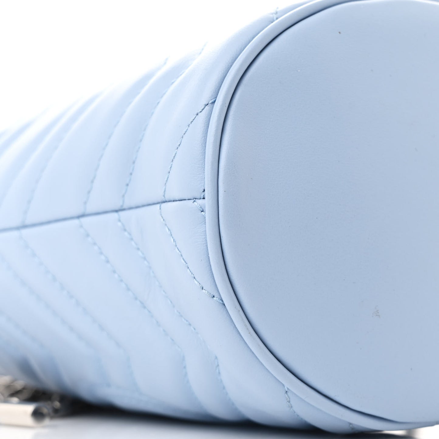 Calfskin Matelasse Mini GG Marmont 2.0 Bucket Bag Porcelain Light Blue