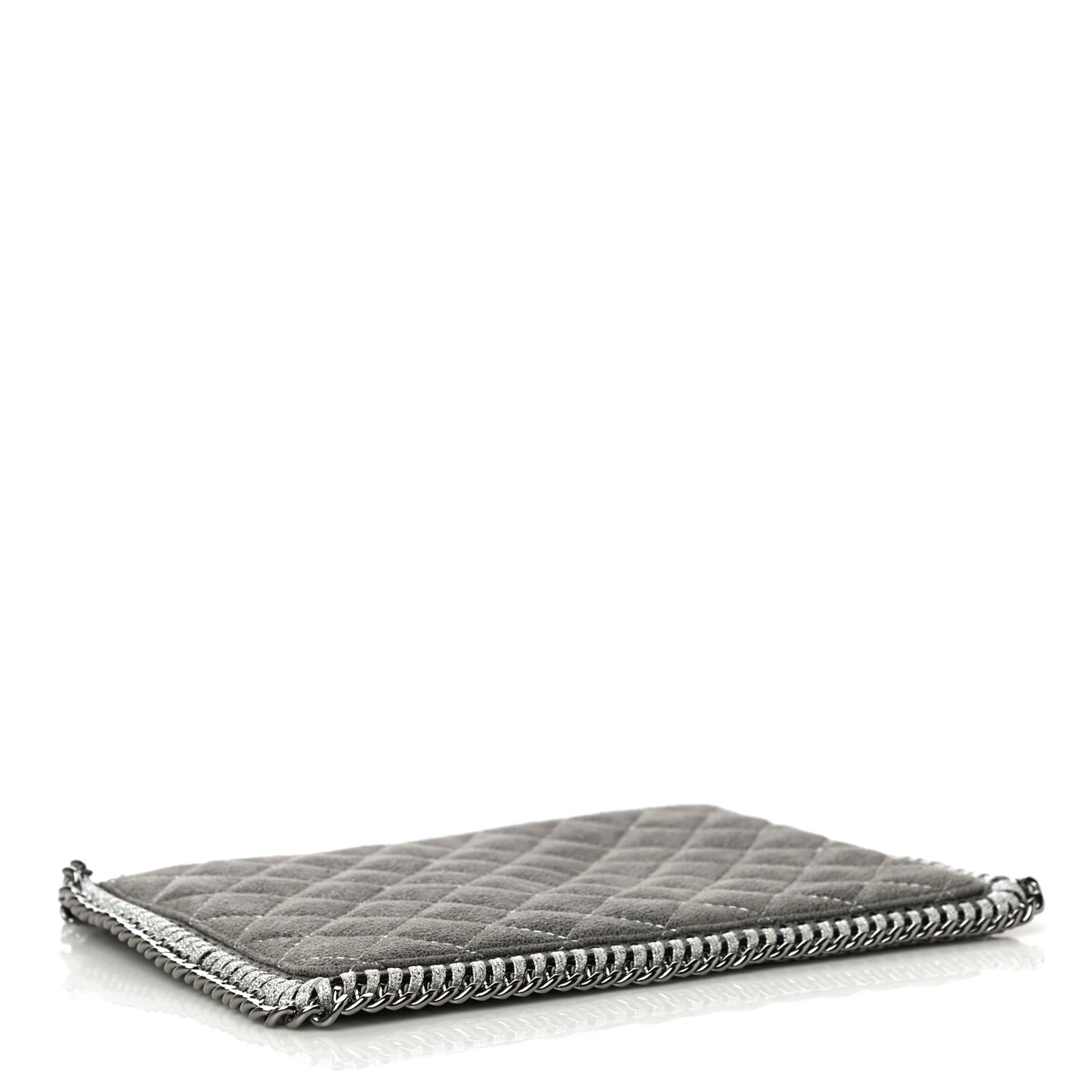 Shaggy Deer Quilted Falabella Wristlet Grey