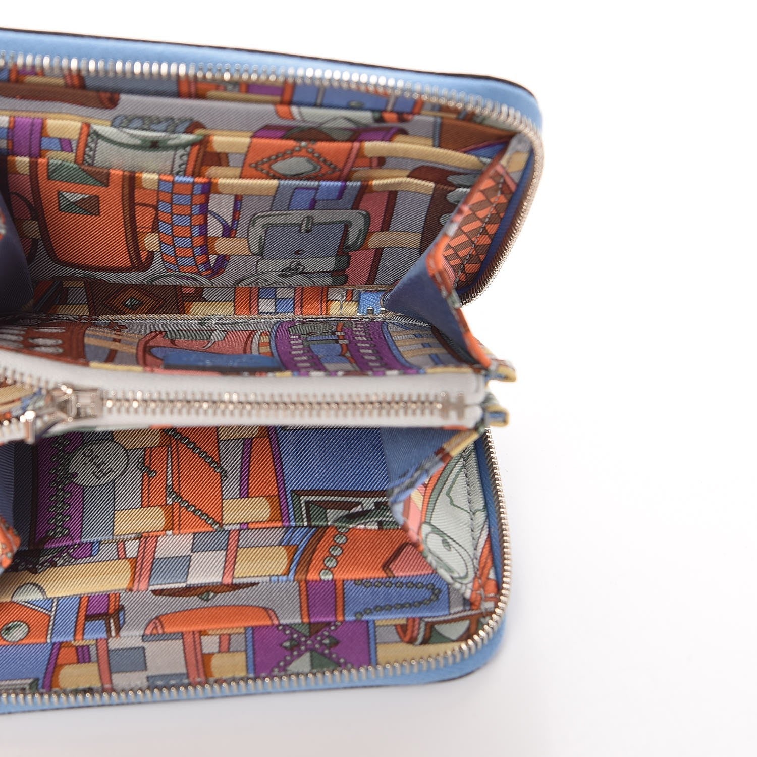 Hermes Epsom Silk'In Compact Wallet Bleu Paradis 5 of 7