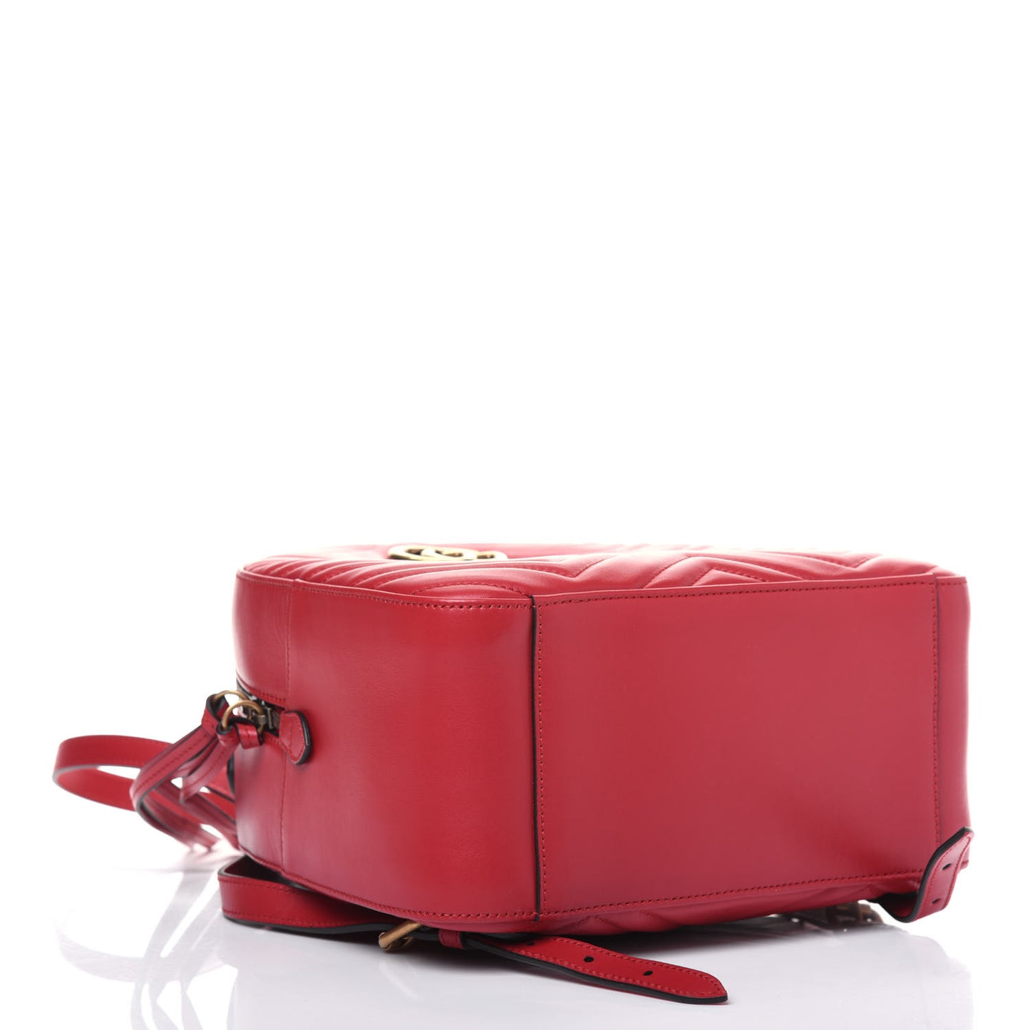 Calfskin Matelasse GG Marmont Dome Backpack Hibiscus Red