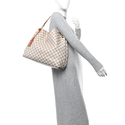 Louis Vuitton Damier Azur Graceful MM Rose Ballerine 2 of 12