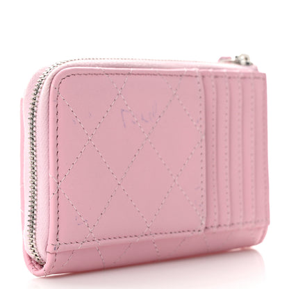 Chanel Lambskin Quilted CC Zip Card Holder Light Pink 3 of 8