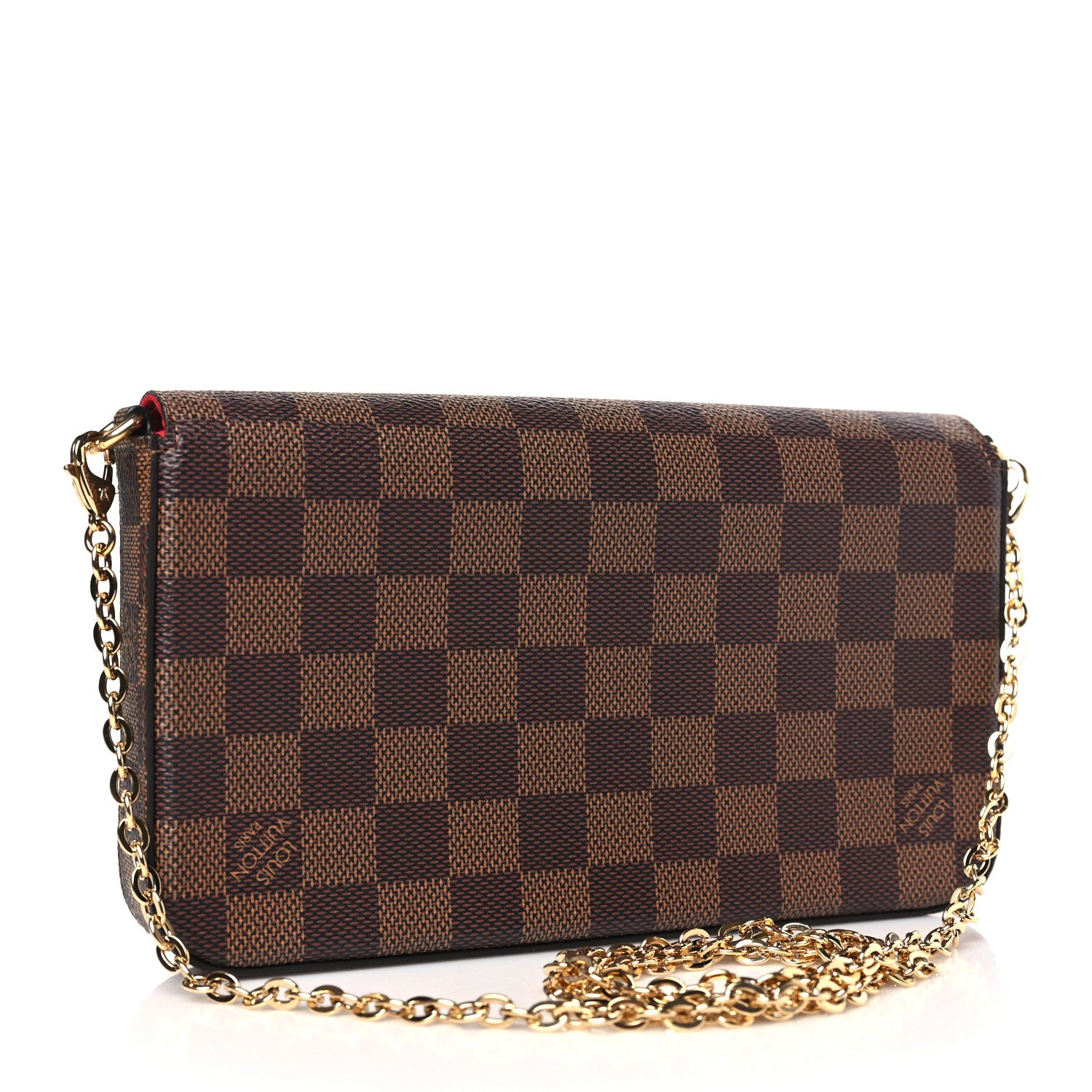 Louis Vuitton Damier Ebene Pochette Felicie Chain Wallet 3 of 10