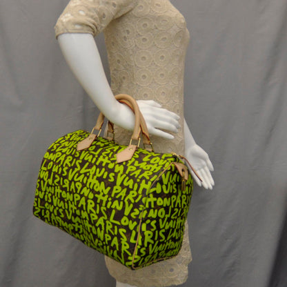 Louis Vuitton Monogram Graffiti Speedy 30 Green 2 of 7