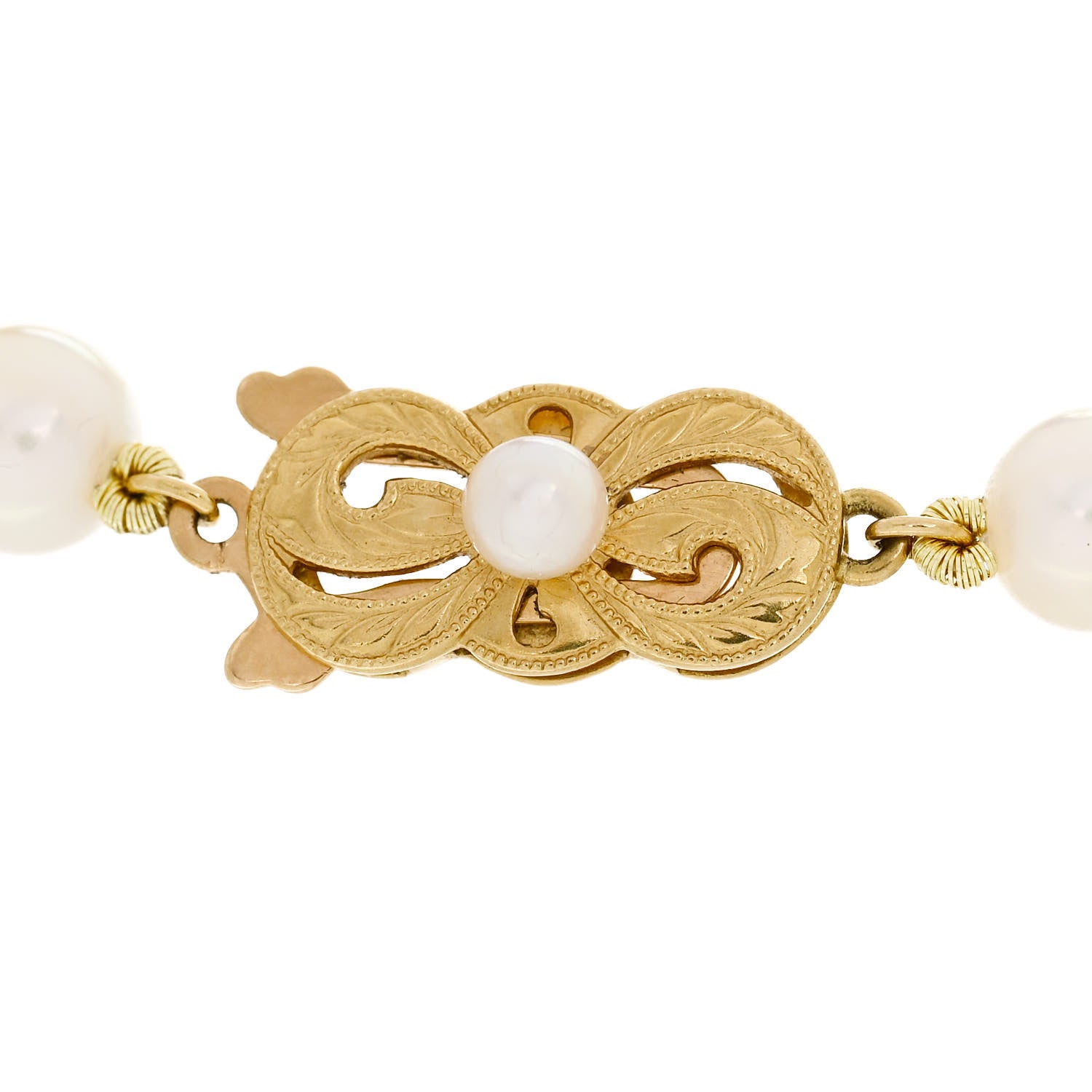 Mikimoto 18K Yellow Gold Akoya Cultured Pearl 6-6.5mm Strand Bracelet 3 of 4