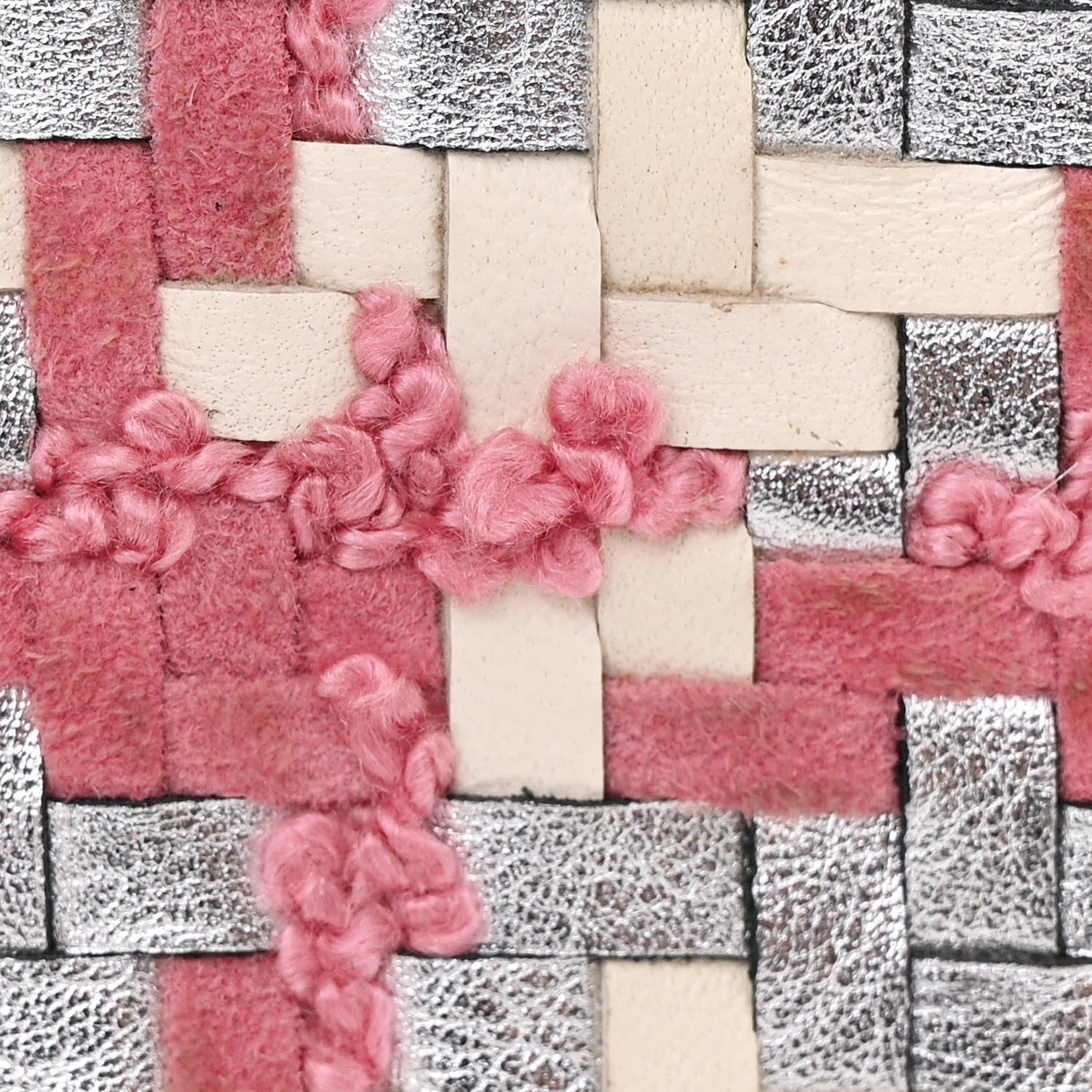 Christian Dior Lambskin Woven Tweed Medium Lady Dior Pink 14 of 16