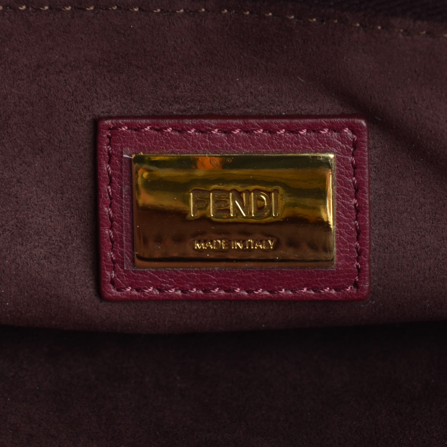 Fendi Vitello Dolce Marmol Large Peekaboo Iconic Satchel Bordeaux Graphite 10 of 12