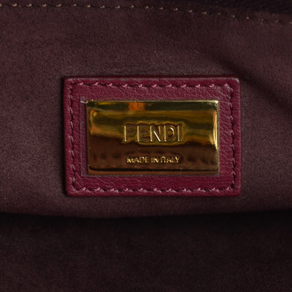 Fendi Vitello Dolce Marmol Large Peekaboo Iconic Satchel Bordeaux Graphite 10 of 12