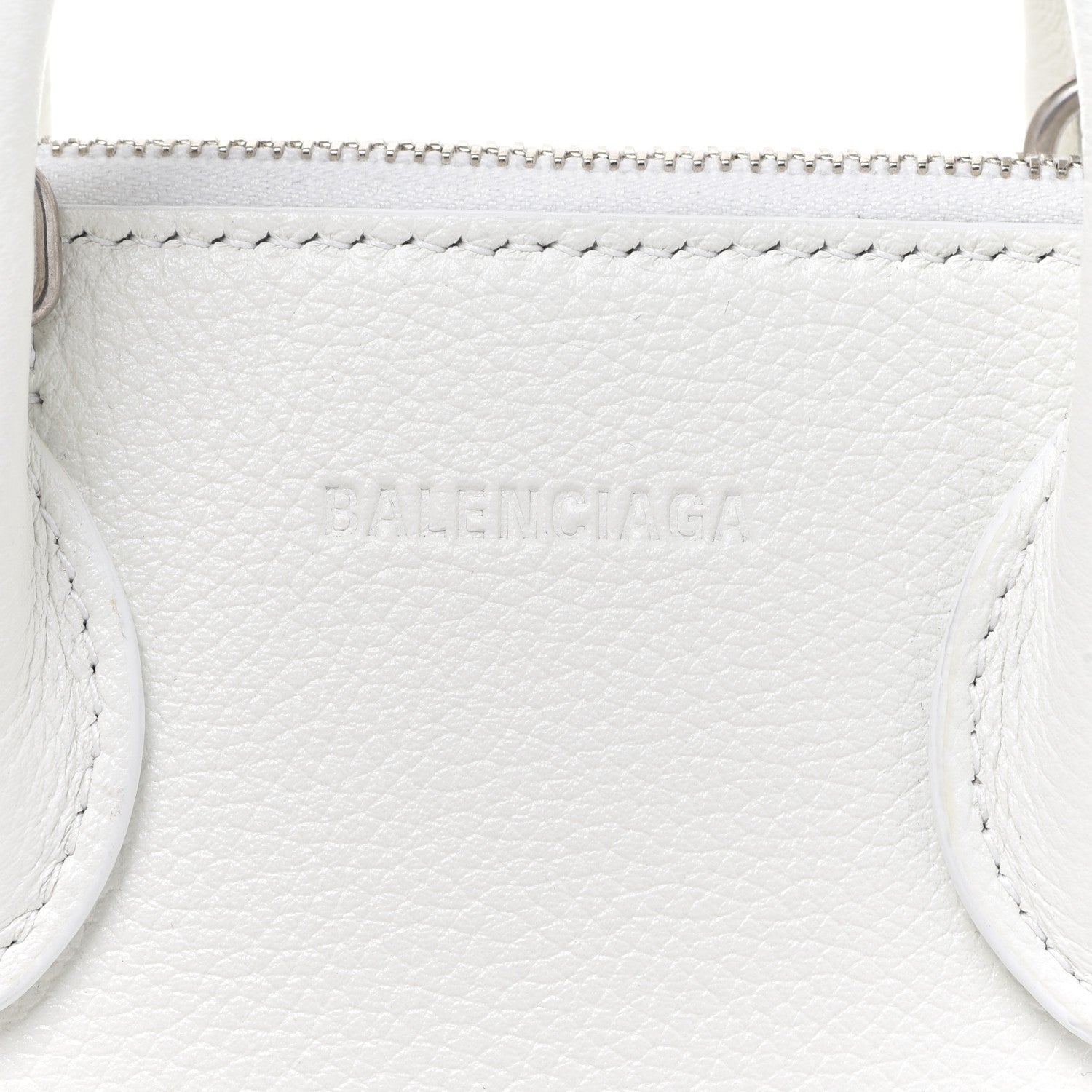 Balenciaga Grained Calfskin XXS Ville Top Handle Bag White Black 8 of 10