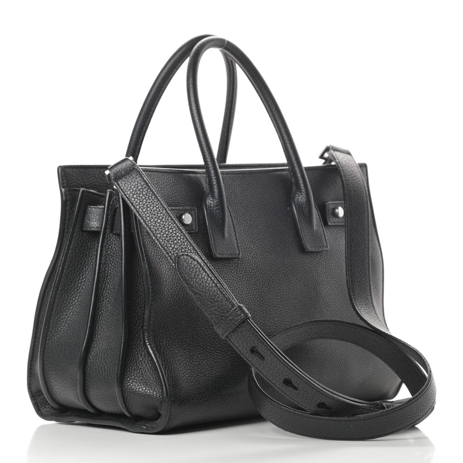 Saint Laurent Grained Calfskin Baby Sac De Jour Souple Black 3 of 16