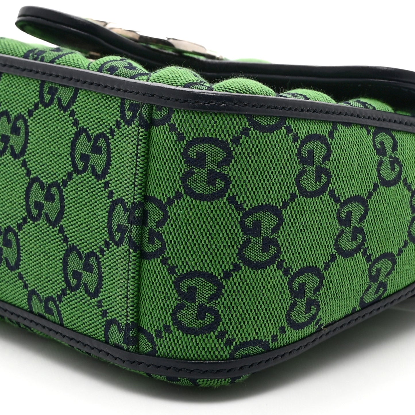 Monogram Multicolor Matelasse Diagonal Mini GG Marmont Top Handle Shoulder Bag Green Blue