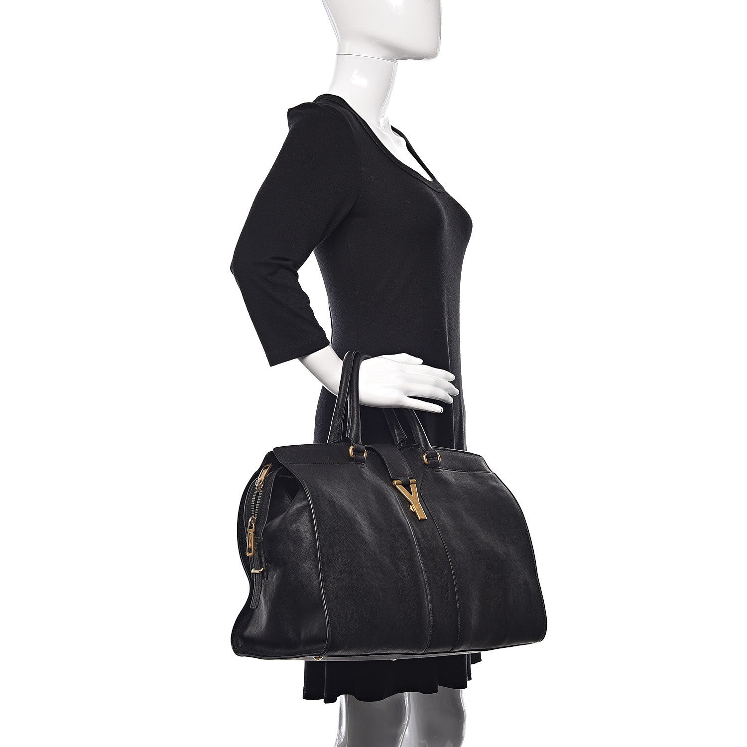Saint Laurent Sheepskin Large Cabas ChYc Black 2 of 10