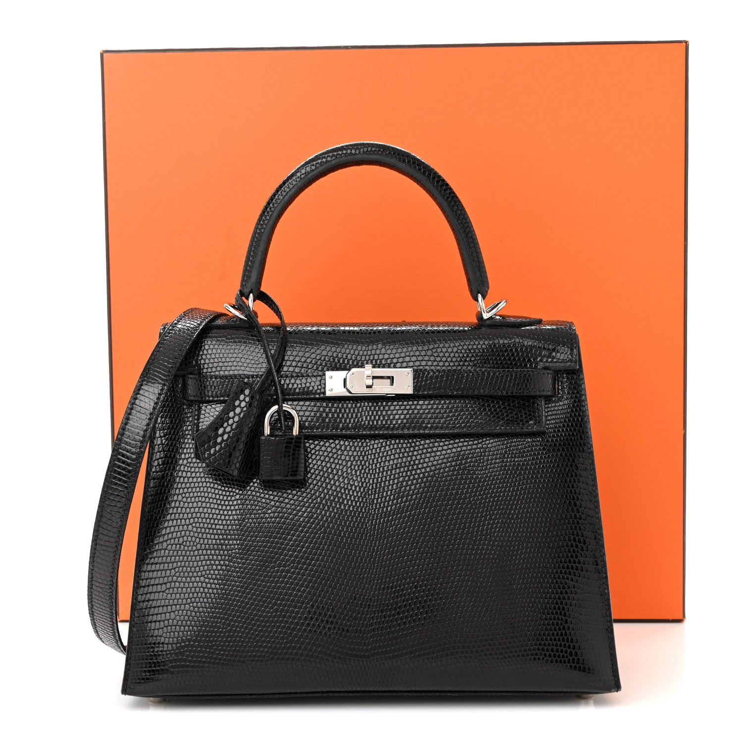 Hermes Lizard Niloticus Kelly Sellier 25 Black 11 of 11