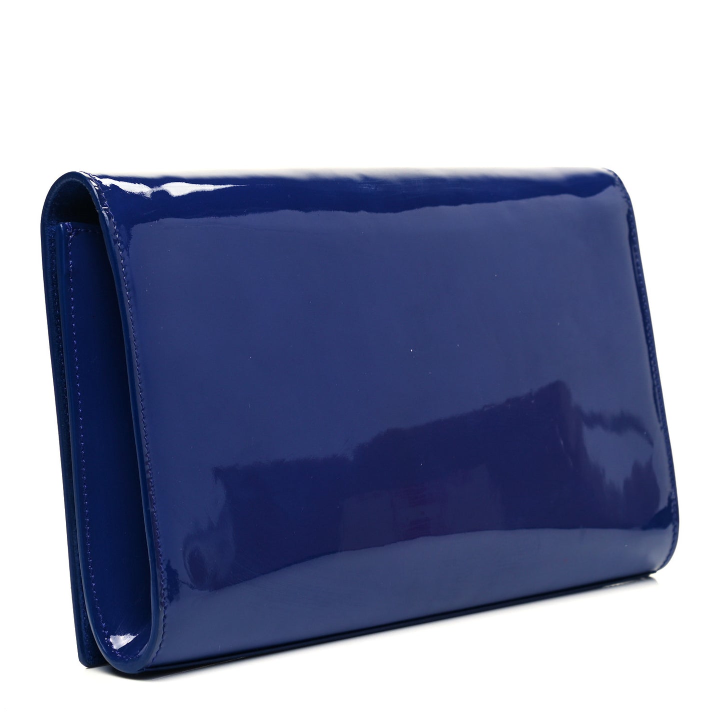 Patent Calfskin Monogram Large Belle De Jour Clutch Royal Blue