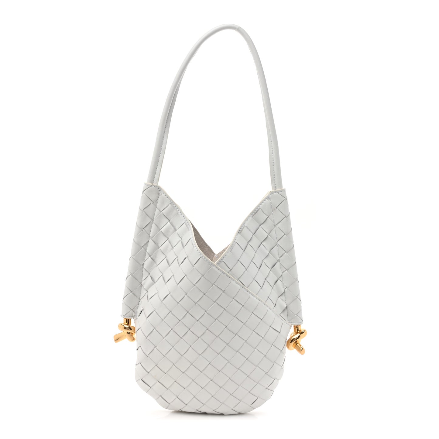 Nappa Intrecciato Small Solstice Hobo White